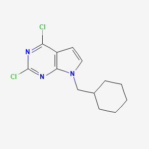 molecular formula C13H15Cl2N3 B8154895 2,4-Dichloro-7-cyclohexylmethyl-7H-pyrrolo[2,3-d]pyrimidine 