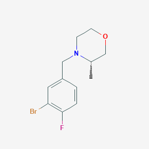 molecular formula C12H15BrFNO B8155002 (S)-4-(3-Bromo-4-fluoro-benzyl)-3-methyl-morpholine 