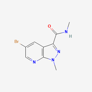 molecular formula C9H9BrN4O B8155021 5-Bromo-1-methyl-1H-pyrazolo[3,4-b]pyridine-3-carboxylic acid methylamide 