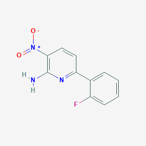 molecular formula C11H8FN3O2 B8155033 6-(2-Fluorophenyl)-3-nitropyridin-2-amine 