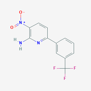 molecular formula C12H8F3N3O2 B8155047 3-Nitro-6-(3-(trifluoromethyl)phenyl)pyridin-2-amine 
