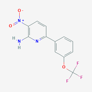 molecular formula C12H8F3N3O3 B8155049 3-Nitro-6-(3-(trifluoromethoxy)phenyl)pyridin-2-amine 
