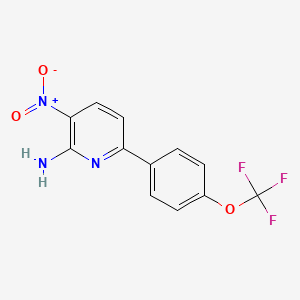 molecular formula C12H8F3N3O3 B8155056 3-Nitro-6-(4-(trifluoromethoxy)phenyl)pyridin-2-amine 