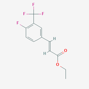 molecular formula C12H10F4O2 B8155066 (E)-Ethyl 3-(4-fluoro-3-(trifluoromethyl)phenyl)acrylate 
