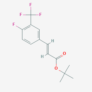 molecular formula C14H14F4O2 B8155074 (E)-tert-Butyl 3-(4-fluoro-3-(trifluoromethyl)phenyl)acrylate 
