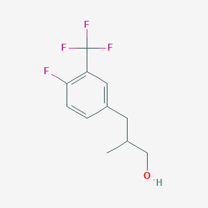 molecular formula C11H12F4O B8155080 3-(4-Fluoro-3-(trifluoromethyl)phenyl)-2-methylpropan-1-ol 
