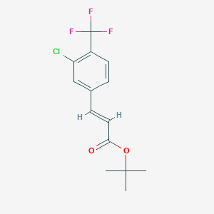 molecular formula C14H14ClF3O2 B8155081 (E)-tert-butyl 3-(3-chloro-4-(trifluoromethyl)phenyl)acrylate 