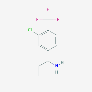 molecular formula C10H11ClF3N B8155082 1-[3-Chloro-4-(trifluoromethyl)phenyl]propan-1-amine 