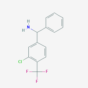 molecular formula C14H11ClF3N B8155090 (3-Chloro-4-(trifluoromethyl)phenyl)(phenyl)methanamine 