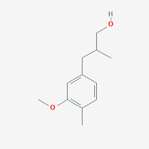 molecular formula C12H18O2 B8155103 3-(3-Methoxy-4-methylphenyl)-2-methylpropan-1-ol 