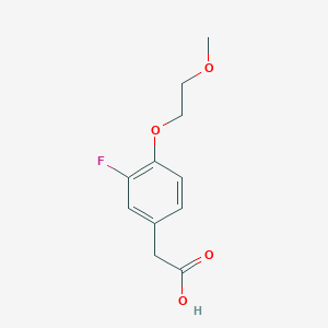 molecular formula C11H13FO4 B8155120 [3-Fluoro-4-(2-methoxy-ethoxy)-phenyl]-acetic acid 