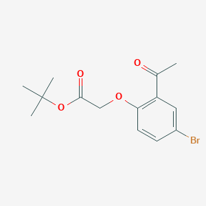 molecular formula C14H17BrO4 B8155140 tert-Butyl 2-(2-acetyl-4-bromophenoxy)acetate 