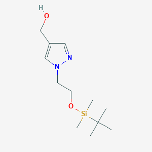 molecular formula C12H24N2O2Si B8155180 {1-[2-(tert-Butyl-dimethyl-silanyloxy)-ethyl]-1H-pyrazol-4-yl}-methanol 