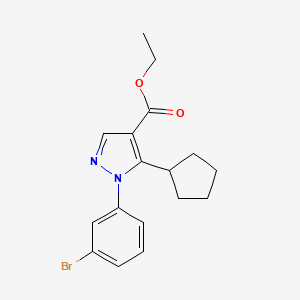 molecular formula C17H19BrN2O2 B8155201 1-(3-Bromo-phenyl)-5-cyclopentyl-1H-pyrazole-4-carboxylic acid ethyl ester 