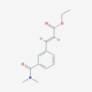 molecular formula C14H17NO3 B8155325 (E)-ethyl 3-(3-(dimethylcarbamoyl)phenyl)acrylate 