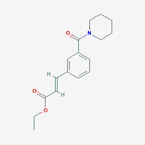 molecular formula C17H21NO3 B8155338 (E)-Ethyl 3-(3-(piperidine-1-carbonyl)phenyl)acrylate 