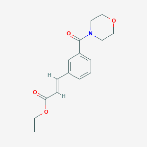 molecular formula C16H19NO4 B8155339 (E)-Ethyl 3-(3-(morpholine-4-carbonyl)phenyl)acrylate 