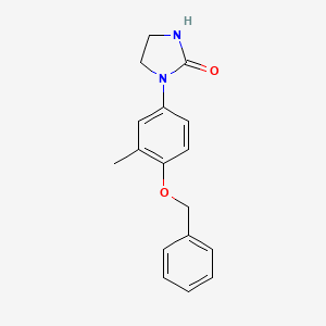 molecular formula C17H18N2O2 B8155364 1-(4-(Benzyloxy)-3-methylphenyl)imidazolidin-2-one 