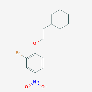 molecular formula C14H18BrNO3 B8155390 2-Bromo-1-(2-cyclohexylethoxy)-4-nitrobenzene 