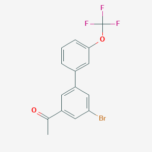 molecular formula C15H10BrF3O2 B8155441 1-(5-Bromo-3'-(trifluoromethoxy)-[1,1'-biphenyl]-3-yl)ethanone 