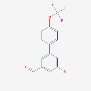 molecular formula C15H10BrF3O2 B8155456 1-(5-Bromo-4'-(trifluoromethoxy)-[1,1'-biphenyl]-3-yl)ethanone 