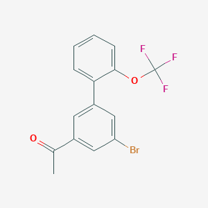 molecular formula C15H10BrF3O2 B8155465 1-(5-Bromo-2'-(trifluoromethoxy)-[1,1'-biphenyl]-3-yl)ethanone 