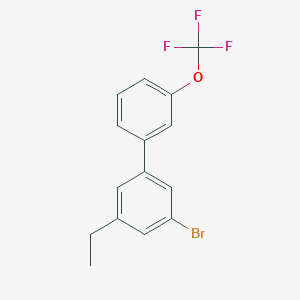 molecular formula C15H12BrF3O B8155486 3-Bromo-5-ethyl-3'-(trifluoromethoxy)-1,1'-biphenyl 