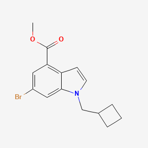 molecular formula C15H16BrNO2 B8155534 Methyl 6-bromo-1-(cyclobutylmethyl)-l H-indole-4-carboxylate 