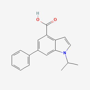 molecular formula C18H17NO2 B8155537 1-Isopropyl-6-phenyl-1H-indole-4-carboxylic acid 
