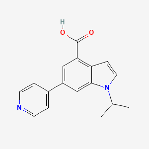 molecular formula C17H16N2O2 B8155551 1-Isopropyl-6-pyridin-4-yl-1H-indole-4-carboxylic acid 