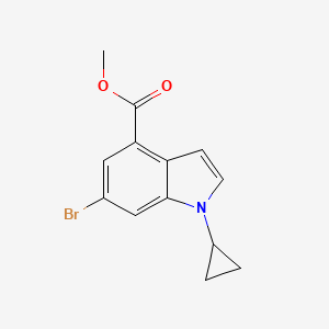 molecular formula C13H12BrNO2 B8155557 methyl 6-bromo-1-cyclopropyl-1H-indole-4-carboxylate 