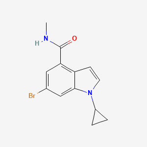 molecular formula C13H13BrN2O B8155580 6-Bromo-1-cyclopropyl-1H-indole-4-carboxylic acid methylamide 
