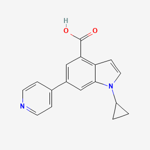 molecular formula C17H14N2O2 B8155587 1-Cyclopropyl-6-pyridin-4-yl-1H-indole-4-carboxylic acid 