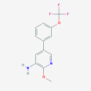 molecular formula C13H11F3N2O2 B8155590 2-Methoxy-5-(3-trifluoromethoxy-phenyl)-pyridin-3-ylamine 