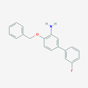 molecular formula C19H16FNO B8155605 4-(Benzyloxy)-3'-fluoro-[1,1'-biphenyl]-3-amine 