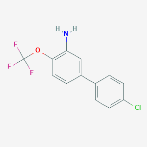 molecular formula C13H9ClF3NO B8155616 4'-Chloro-4-(trifluoromethoxy)-[1,1'-biphenyl]-3-amine 