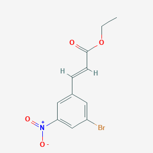 molecular formula C11H10BrNO4 B8155622 3-(3-Bromo-5-nitro-phenyl)-acrylic acid ethyl ester 