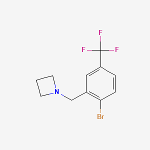 molecular formula C11H11BrF3N B8155645 1-(2-Bromo-5-(trifluoromethyl)benzyl)azetidine 