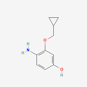 molecular formula C10H13NO2 B8155665 4-Amino-3-(cyclopropylmethoxy)phenol 