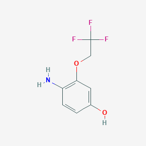 molecular formula C8H8F3NO2 B8155674 4-Amino-3-(2,2,2-trifluoroethoxy)phenol 