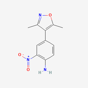 molecular formula C11H11N3O3 B8155691 4-(3,5-二甲基异恶唑-4-基)-2-硝基苯胺 