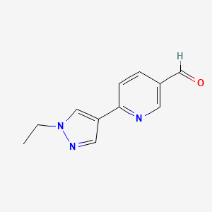 molecular formula C11H11N3O B8155732 6-(1-Ethyl-1H-pyrazol-4-yl)-pyridine-3-carbaldehyde 