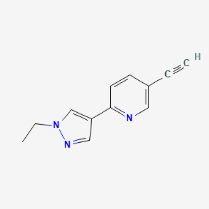 molecular formula C12H11N3 B8155740 2-(1-Ethyl-1H-pyrazol-4-yl)-5-ethynyl-pyridine 