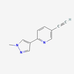 molecular formula C11H9N3 B8155745 5-Ethynyl-2-(1-methyl-1H-pyrazol-4-yl)-pyridine 