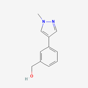 molecular formula C11H12N2O B8155754 (3-(1-Methyl-1H-pyrazol-4-yl)phenyl) methanol 