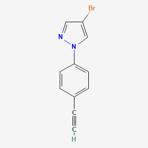 molecular formula C11H7BrN2 B8155783 4-Bromo-1-(4-ethynyl-phenyl)-1H-pyrazole 