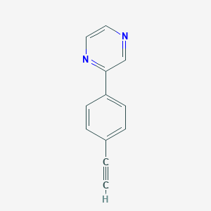 molecular formula C12H8N2 B8155794 2-(4-Ethynyl-phenyl)-pyrazine 