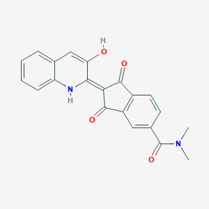 molecular formula C21H16N2O4 B081558 1H-Indene-5-carboxamide, 2,3-dihydro-2-(3-hydroxy-2(1H)-quinolinylidene)-N,N-dimethyl-1,3-dioxo- CAS No. 12223-88-0
