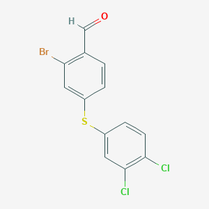 molecular formula C13H7BrCl2OS B8155811 2-Bromo-4-((3,4-dichlorophenyl)thio)benzaldehyde 