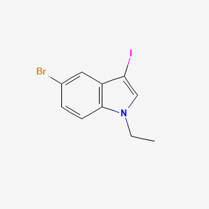 molecular formula C10H9BrIN B8155877 5-Bromo-1-ethyl-3-iodo-1H-indole 